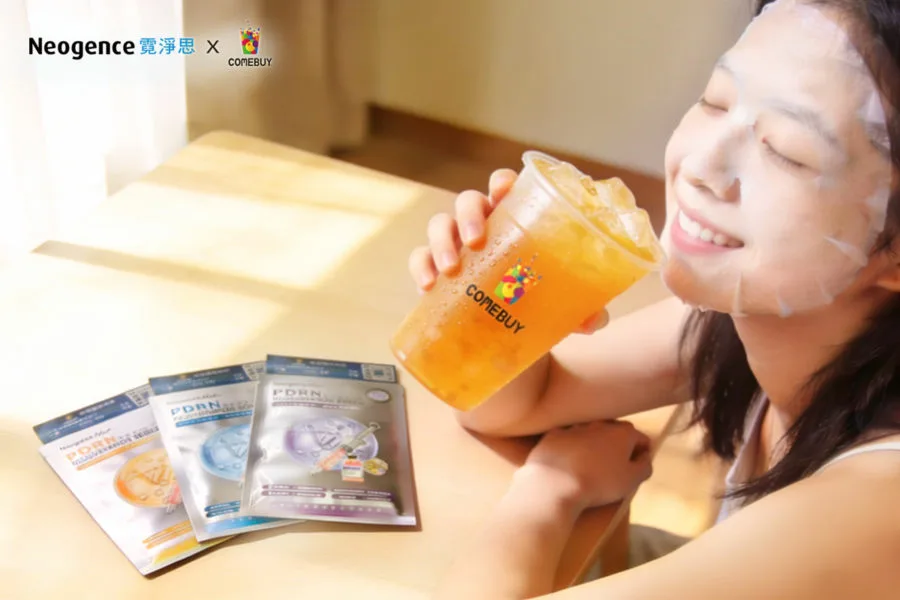 媒體採購 廣編稿 廣告合作 異業合作 互惠 夏日果茶祭 買一送一 COMEBUY 霓淨思 喝飲料送 PDRN麗珠面膜 公益相挺 COMEBUYDREAM