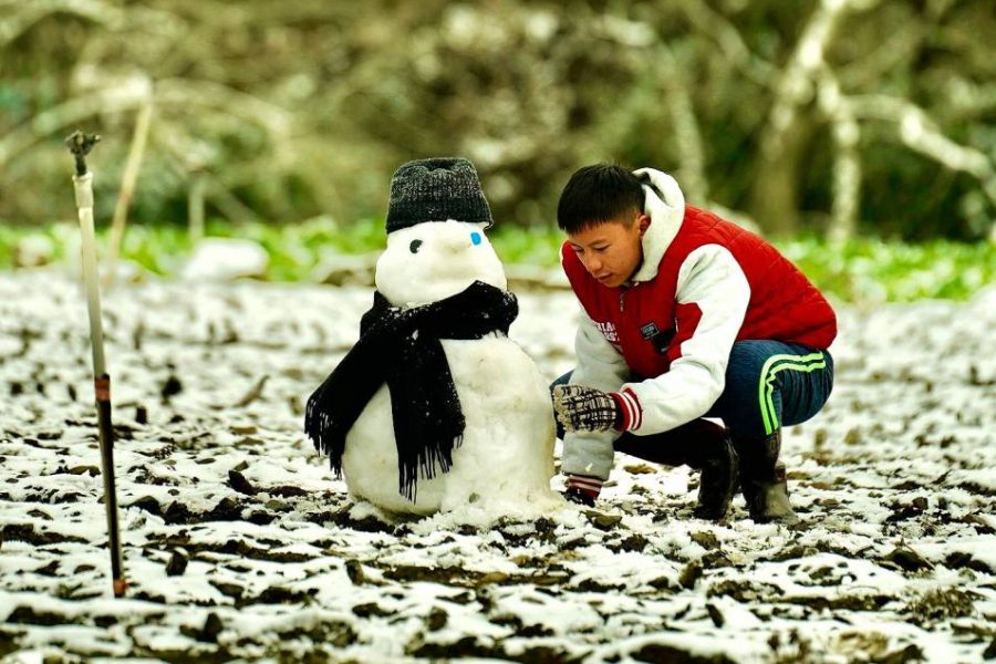 ▲ 張祖鈞拍攝《哈勇家》時難得遇見兩次天降瑞雪 ( 圖 海鵬影業 )