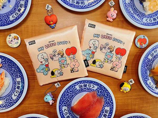 甜蜜小物收納包 藏壽司BT21、鮭貝滿分祭 藏壽司、BT21收納包、藏壽司BT21、BT21扭蛋