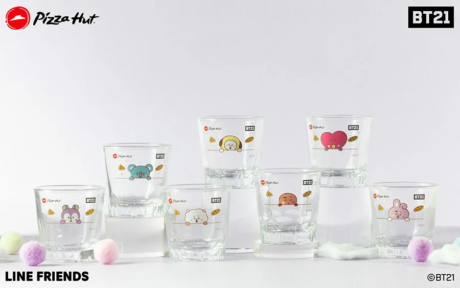 必勝客 BT21 聯名 星空一口杯 韓風醬烤雪花牛比薩 必勝客聯名 BT21 周邊 必勝客比薩 韓式比薩