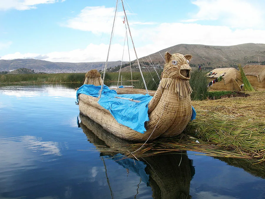的的喀喀湖的蘆葦船 秘魯、馬丘比丘、庫斯科、印加文明、的的喀喀湖、利馬、南美洲、彩虹山