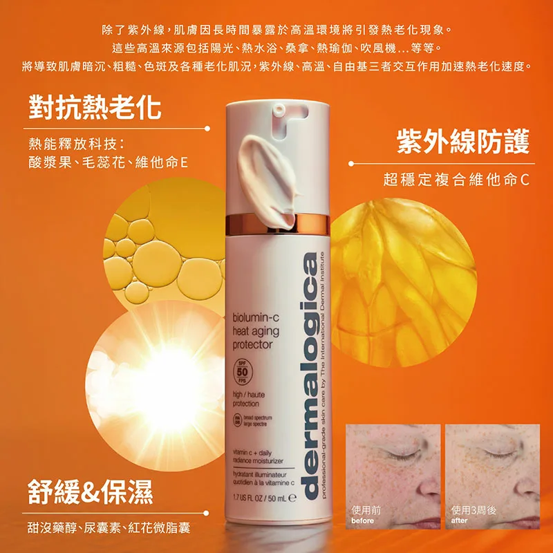 德卡 熱防禦隔離霜SPF50 抗熱老化 維C防曬 寬頻防曬 紫外線傷害